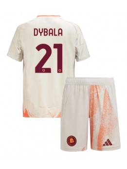 Billige AS Roma Paulo Dybala #21 Bortedraktsett Barn 2024-25 Kortermet (+ Korte bukser)